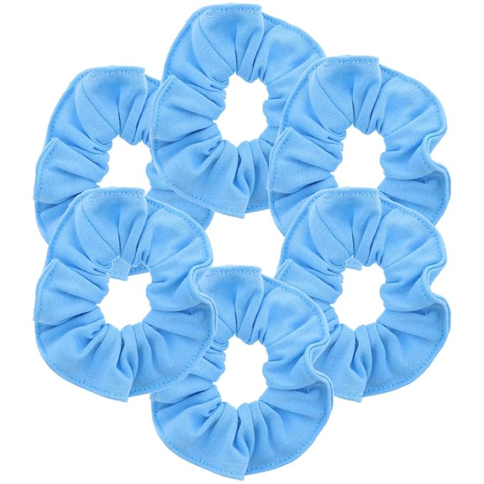 Large Solid Scrunchie - Set of 6 - Light Blue