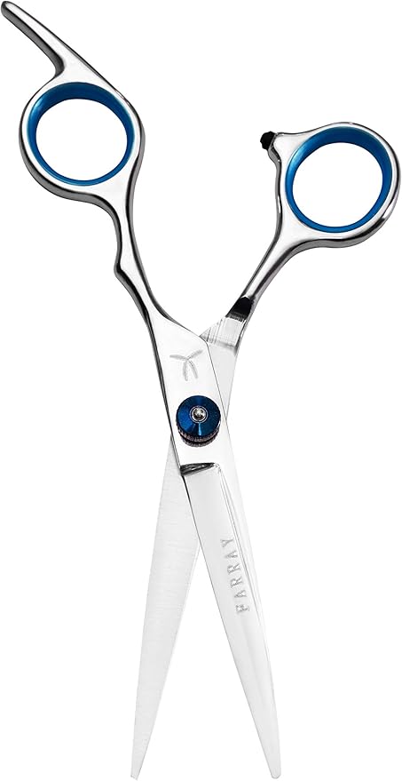 FARRAY Hair Cutting Scissors，6.5 Inch Professional Stainless Steel Barber Hair Scissors，for Both Salon and Home Use (Silver)