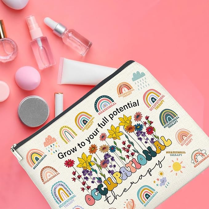Occupational Therapy Gifts Makeup Bag Occupational Therapist Gifts OT Grow to Your Full Potential Zipper Makeup Pouch