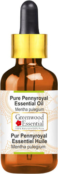Greenwood Essential Pennyroyal Essential Oil (Mentha pulegium) with Glass Dropper | Pure | Non-Sticky | Non-Greasy | Lightweight | Men & Women | All Skin Types | Steam Distilled 5ml (0.16 oz)
