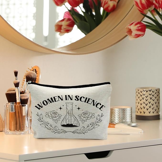 Women's Science Makeup Bag - Teacher Gifts, Forensic & Environmental Science Cosmetic Pouch