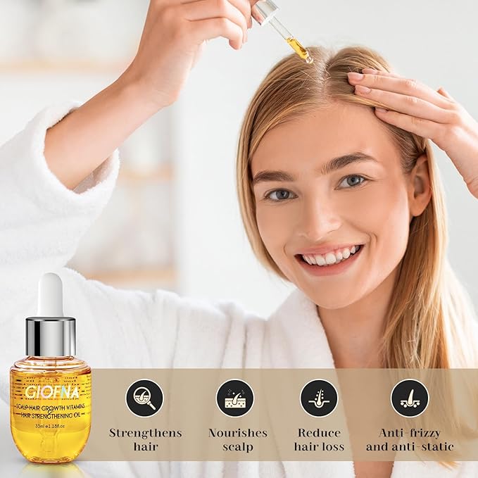Hair Oil, Rosemary Serum for Hair Growth, Scalp Care for Curly, Thick, Frizzy, and Damaged Hair, Reduce Hair Loss for Women and Men (2Pcs)