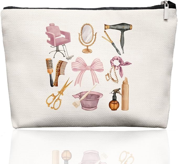 Hairstylist Gifts Women Makeup Bag Make Up Bag, Cosmetic Bags for Hairstylists, Hairdresser Gifts for Cosmetology Student Teen Girls