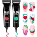 Makartt 3D Sculpting Gel for Nail Art Kit: 3D Nail Gel for Nail Art, 15ml No Wipe Polish for Molding Drawing, Embossed Gels for Nail DIY Manicure - Glistening Cheer & Tinsel Green (2PCS)