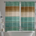 Vintage Plank Turquoise Brown Window Valance Curtains, Farmhouse Wood Grain by IDOWMAT