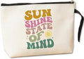 Summer Cosmetic Bag Beach Accessories Sunshine Inspirational Gifts for Beach Lovers Women Girls Coworker Grandma Best Friends Mothers Day Graduation Birthday Friendship Gifts Vacation Makeup Bag