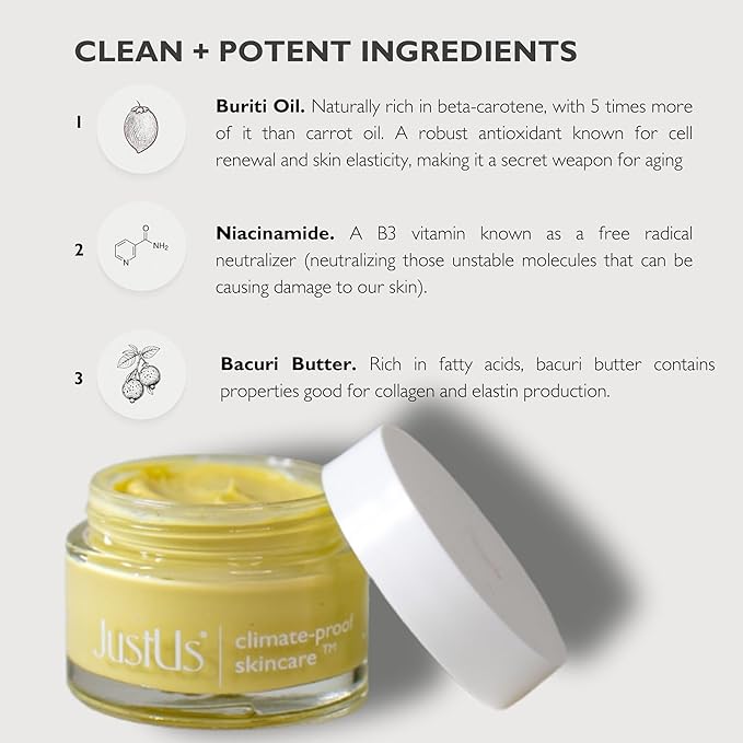 JustUs Skincare, Meta Ultimate Day + Night Treatment Cream, Advanced Hydrating & Anti-Aging Formula Rejuvenates & Moisturizes, with Peptides and Bacuri - 50ml / 1.67 oz