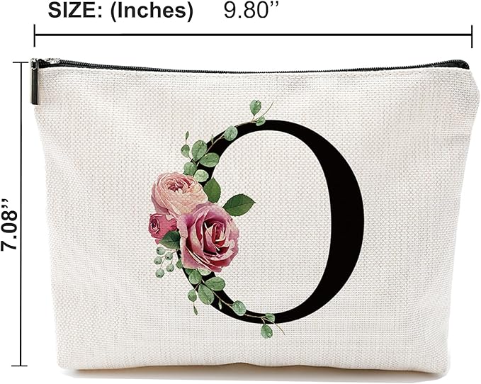 A-Z Personalized Makeup Bag, Monogrammed Bridesmaid Presents Cosmetic Bag, Portable Stationary Storage Organizer, Friendship Travel Makeup Bags