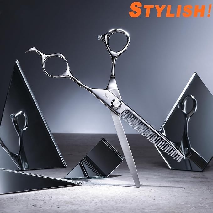 High-end Professional Hair Thinning Scissors Hair Cutting Teeth Shears Barber Hairdressing Texturizing Scissors Extremely Very Sharp 6.5 Inch Stainless Steel Alloy For Men Women Salon & Home