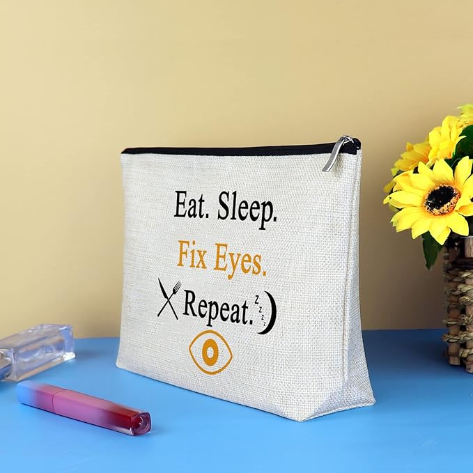 Optometrist Gift Eye Doctor Vision Gifts Travel Cosmetic Bag Funny Optometry Optician Gift Ophthalmologist Gift Makeup Bag for Women Birthday Christmas Retirement Gift for Optometrist Optician