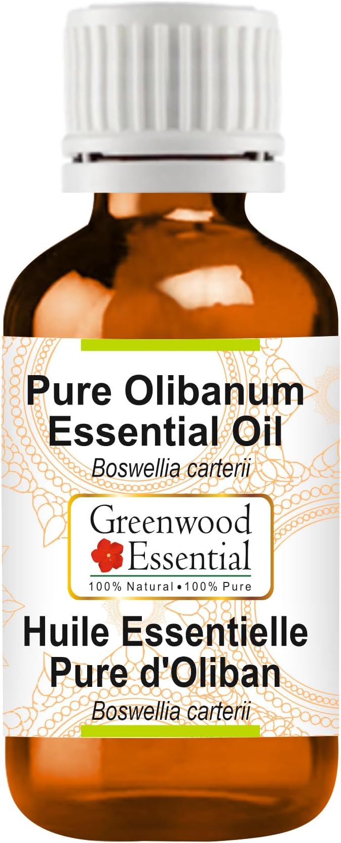 Greenwood Essential Olibanum Essential Oil (Boswellia carterii) Pure | Non-Sticky | Non-Greasy | Lightweight | Men & Women | All Skin Types | Steam Distilled 15ml (0.50 oz)