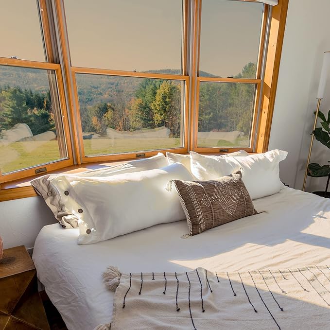 HIDBEA One Way Mirror Window Film, Daytime Privacy Sun Blocking Reflective Window Film Static Cling Heat Control Window Tinting Film for Home and Office, Brown Silver, 35.4 x 393.7 Inch