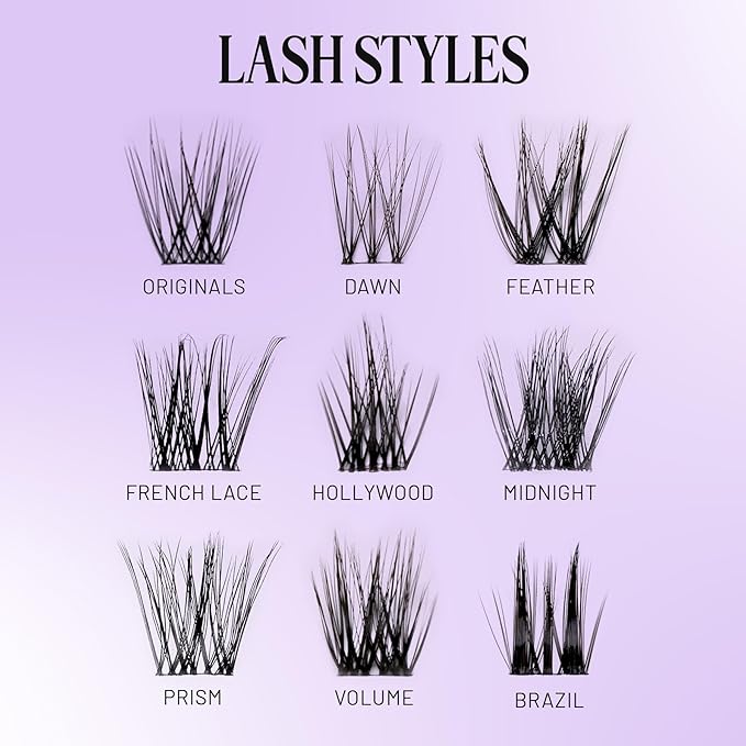 Lilac St - Prism Glamorous Faux Eyelash Clusters (10mm) - Dynamic & Fluttery Volume - DIY Lash Extension Wisps - Lightweight & Lifelike - Lasts 10 Days - Women Founded, Cruelty Free, Vegan - 10 Lashes