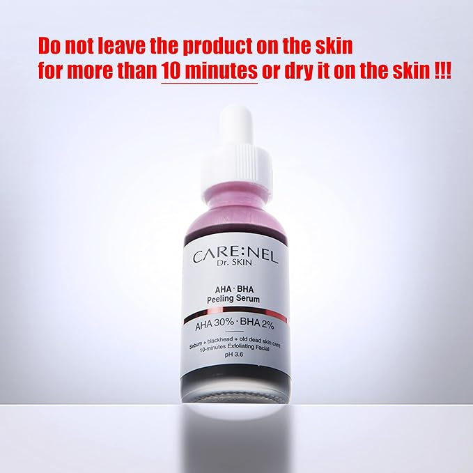 Peeling Solution AHA 30% BHA 2% Serum - Face Korean Skin Care Exfoliating & Hyaluronic Acid Vitamin - Night Treatment Anti Aging Hydrating Anti Wrinkle ph 3.6 (30ml, 1fl.oz.)