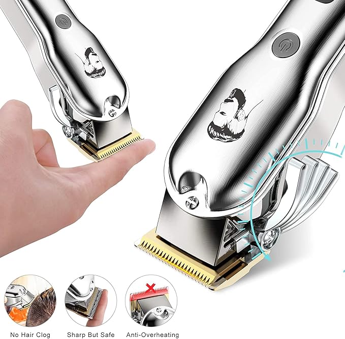 Hatteker Mens Hair Clipper Beard Trimmer Hair Trimmer for Men Cordless Clippers Professional Barbers Grooming Kit IPX7 Waterproof