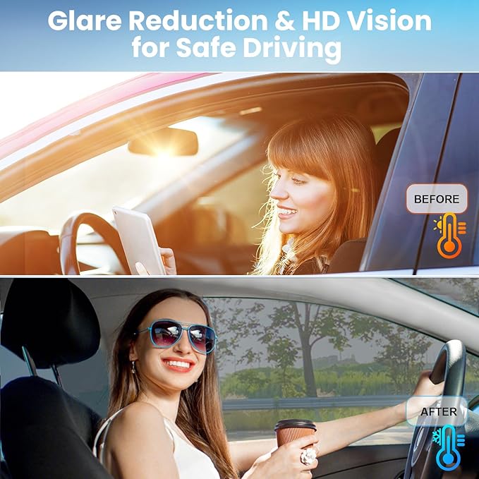 Car Window Tint 20% VLT 24" in x 100'Ft Nano Ceramic Window Tint Roll, 2 Ply Automotive Window Tint Privacy Film for Car Sun Protection, UV & Heat Blocking and Scratch Resistant