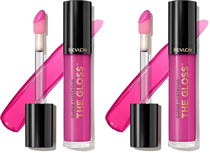 REVLON Super Lustrous Lip Gloss, Non-Sticky, Hydrating, High Shine Finish, 232 Pink Obsessed, 0.13 oz (Pack of 2)