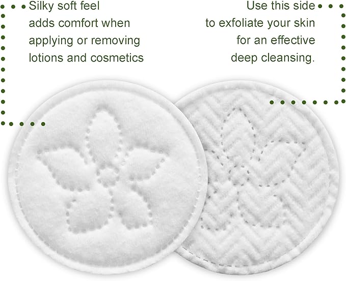Premium 100% Cotton Rounds (300 Count) - Soft and Gentle Makeup Remover and Cleansing Pads for Face, Nail, and Personal Care - Absorbent, Textured, Lint-Free, and Hypoallergenic