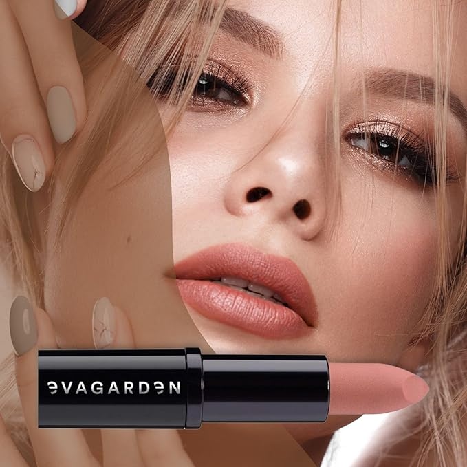 EVAGARDEN The Matte Lipstick - Velvety Texture and Vibrant Ultra-Matte Finish - Pigmented, Soft and Silky Formula and Smooth Application - Offers Bold Saturated Color - 636 Classic Nude - 0.1 oz