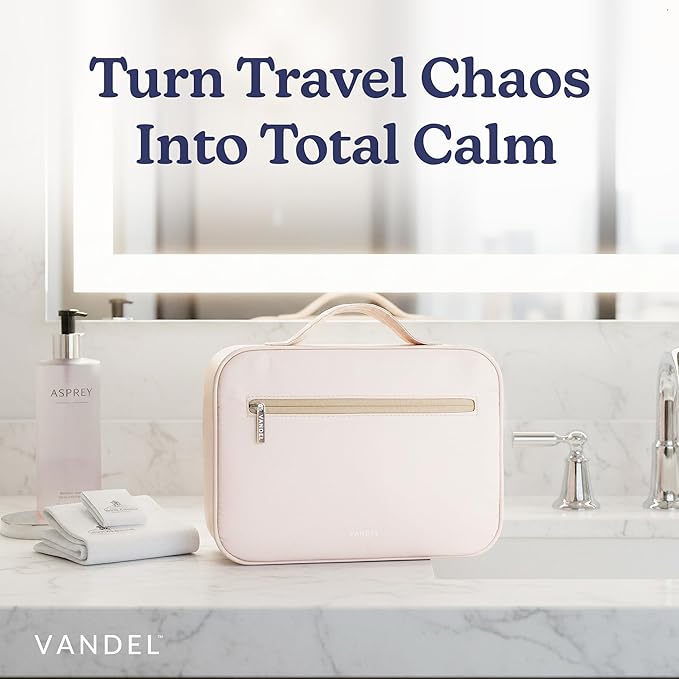 VANDEL Waterproof Hanging Toiletry Bag for Travelling, Hanging Makeup Bag, Cosmetic Travel Bags for Women Travel Toiletry Bags, Makeup Case Toiletries Organizer Hygiene Bathroom Shower Caddy