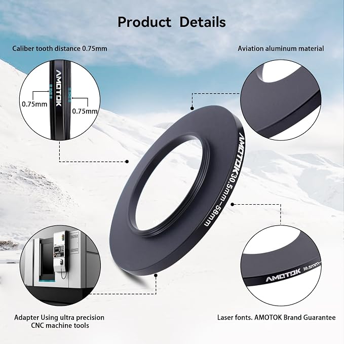 30.5mm Lens to 58mm Camera Lens Adapter, 30.5mm to 58mm Filter Step up Ring - Image 3