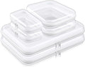 Sanwuta 6 Pcs Clear Hard Zipper Case Hard Plastic Zipper Pouches Makeup Bag Pencil Pouches Transparent Cases for Snacks Plastic Storage Organizer Box for Travel(Clear,Three Sizes)