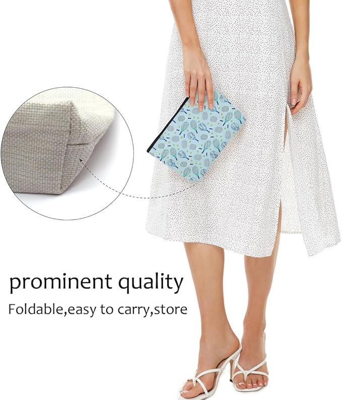 6 PCs Inspirational Tennis Makeup Bag, Accessories Gift Cosmetic Bag, Player Graduation Birthday Gifts for Women & Girls Tennis Lovers