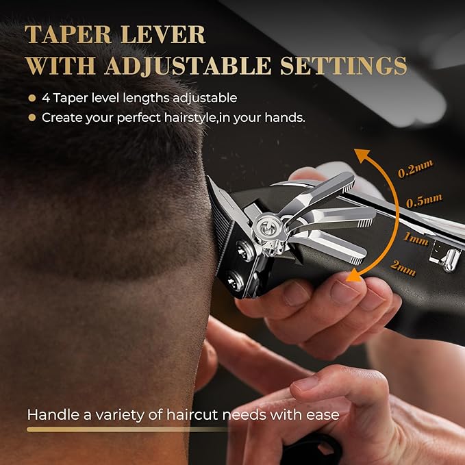 PRITECH Barber Hair Clippers for Men, Professional Barber Clippers and Trimmer Set, Mens Cordless Hair Clippers for Barbers Haircut Kit