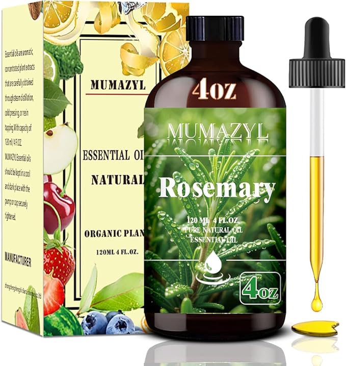 Rosemary Essential Oil, Rosemary Oil 4 Fl Oz 120ML for Diffuser Humidifier Yoga Cleaning DIY Candle Soap Making Essential Oils