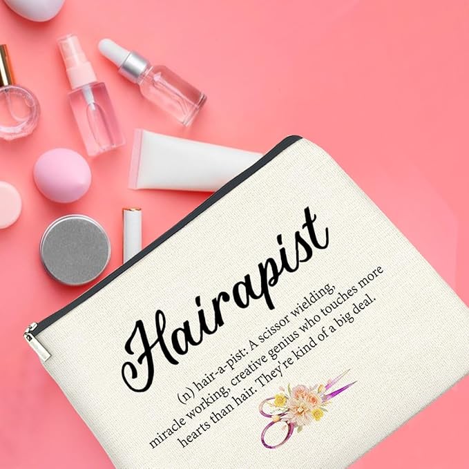 Hairstylist Makeup Bag Gifts for Hair Stylist Hairdresser Hairapist Cosmetic Bag Zipper Makeup Pouch