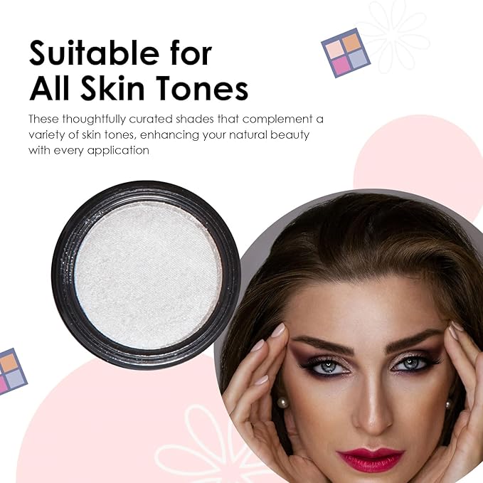Vera Moore Eyeshadow, Highly Pigmented Eyeshades and Textures, Provide Bold and Lasting Looks, Suitable for Any Event, Easily Blendable Eye Makeup in Multiple Shades. (Icy)