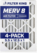 Filter King 5.5x12.5x1 Air Filter | 4-PACK | MERV 8 HVAC Pleated A/C Furnace by FilterKing