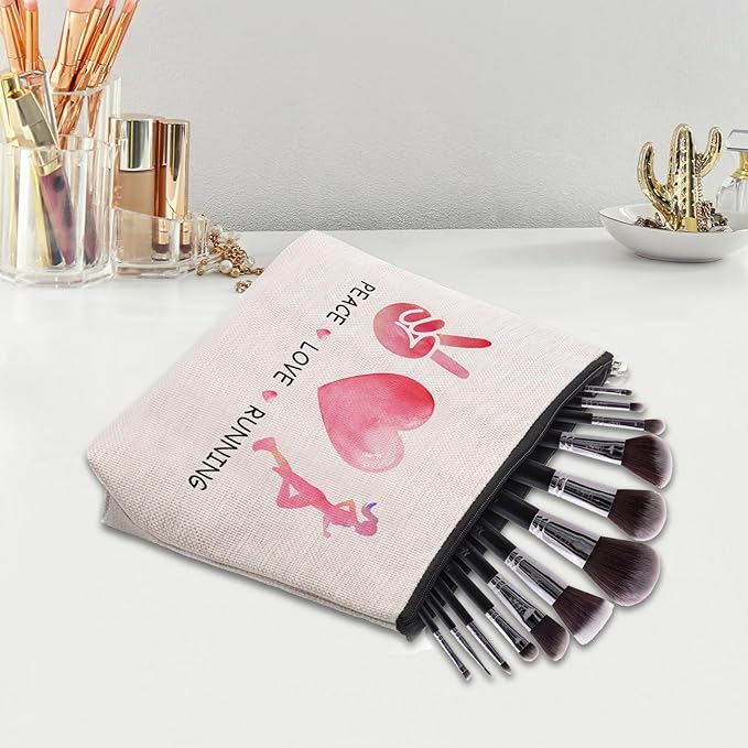 Cosmetic Case for Women, Running Gifts, Travel Pouch, Waterproof, Christmas Birthday Gifts for Running Gym Sport Runner Marathon Lover