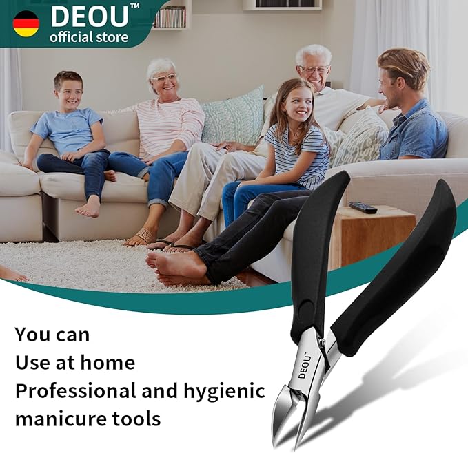 DEOU Toenail Clippers Blade for Ingrown and Thick Nails Stainless Steel Pedicure Tools at Home ingrown toenail Treatment Professional Podiatrist Nail Clippers with Upgraded Handle (Eagle Beak Pliers)