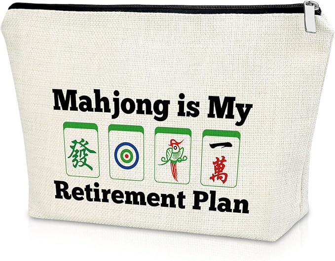 Sazuwu Mahjong Lover Retirement Gifts for Her Cosmetic Travel Pouch Birthday for Mom, Grandma, Aunt