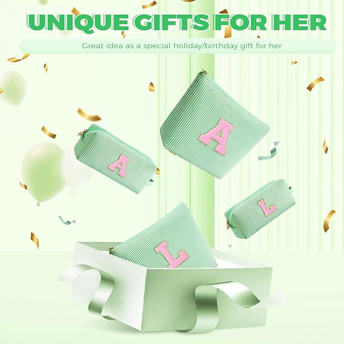 Mothers Day Gifts for Mom,Mum Gifts from Daughter,Birthday Gifts for Wife Sister Her,Mother in Law Gift,Mama Gifts Idea,Makeup Bag Set Cosmetic Bag - Green,M