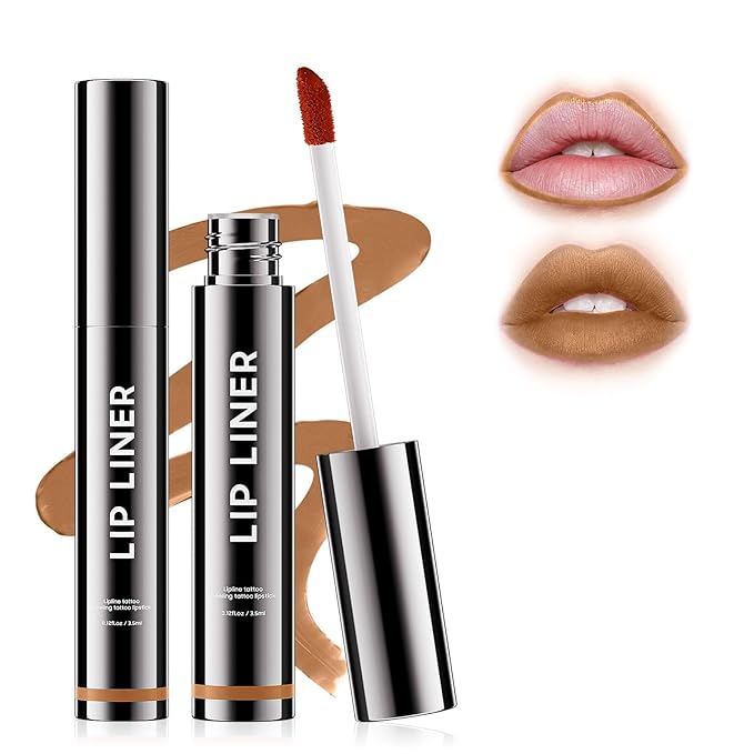 Peel Off Lip Liner Highly Pigmented - Lip Stain Long Lasting Waterproof for Women Girls, Lip Tint Stain Peel Non-Sticky & Smudge-Proof Easy to Use & Natural Finish (Cocoa)