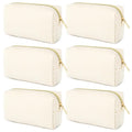 SOIDRAM 6PCS Bridesmaid Proposal Gifts Corduroy Beige makeup bag bulk for Wedding Party Favors Bachelorette party decorations Toiletry Organizer Bag Cosmetic Case Gift