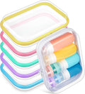 Sanwuta 6 Pcs Clear Hard Zipper Case Hard Plastic Zipper Pouches Makeup Bag Pencil Pouches Transparent Cases for Snacks Plastic Storage Organizer Box for Travel(Colorful,7.09 x 5.12 x 2 Inch)