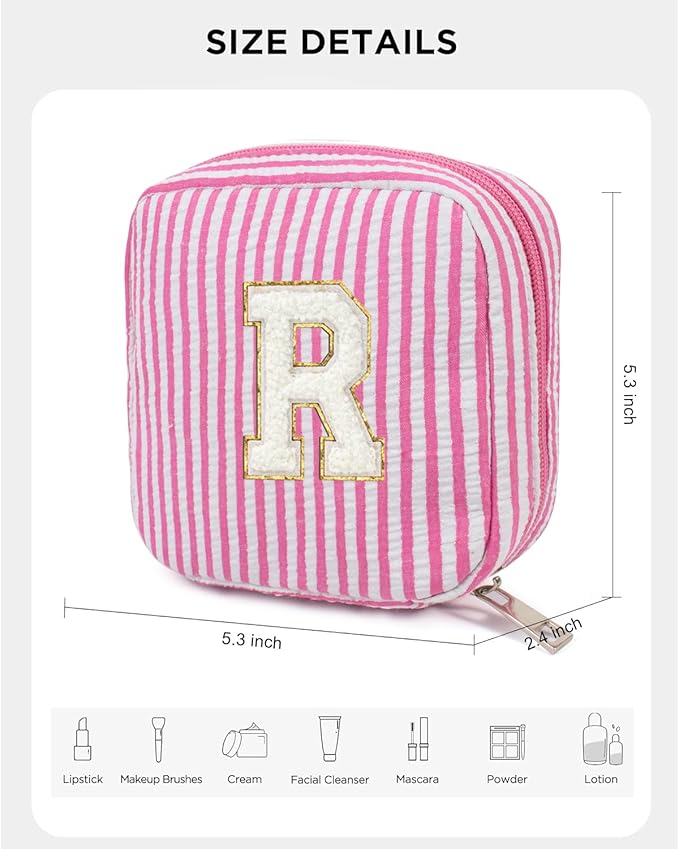 LETGO Gifts for Girls Teen Girl - Pink Preppy Makeup Bag Best Friend Birthday Gifts Teacher Gifts for Women Wedding Gifts Bridesmaid Gifts Daughter Teacher Wife Gifts Teen Girl Gifts R