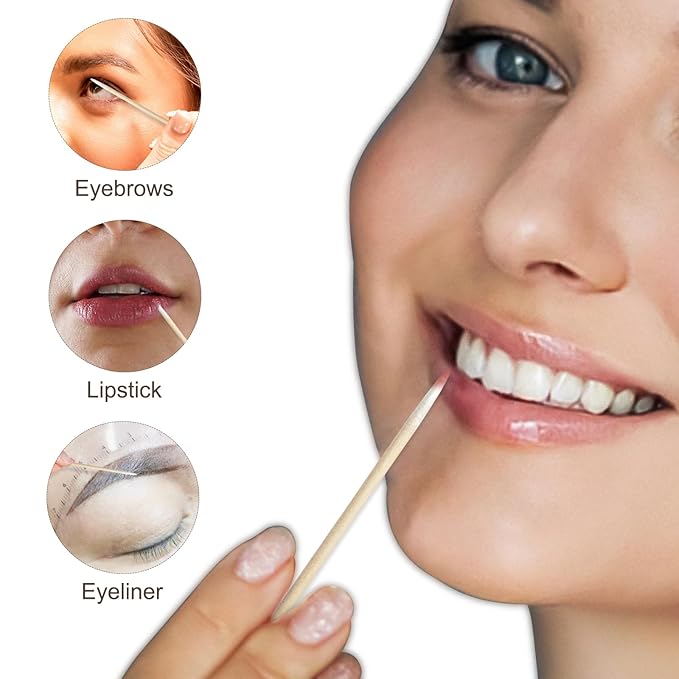 200 Count Pointed Cotton Swabs - 4-Inch Precision Cotton Tipped Applicators for Microblading, Nail Polish, Eyebrow and Eyeliner Application, Lint-Free for Cosmetic Touch-Ups and Skincare