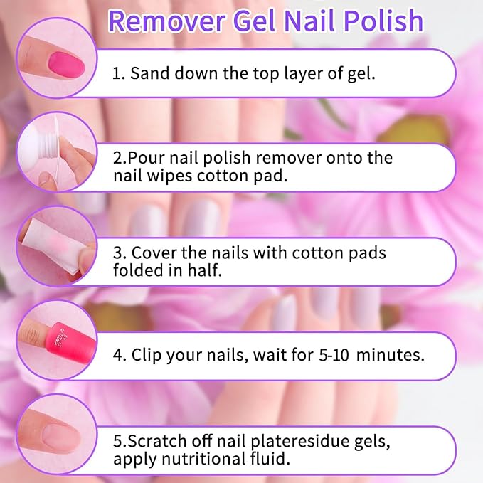 Nail Polish Remover Kit Nail Glue Remover & Nail Brush Cleaner Professional Nail Remover Quickly Clean Nail Brushes with Glass Cup Nail Cleaning pads for Nails
