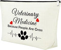 Mxrymvu Thank You Gift for Veterinarian Vet Tech Gift Cosmetic Bag for Doctor Veterinary Technician Friend Sarcastic Gag Makeup Bag for Veterinary Medicine Graduation