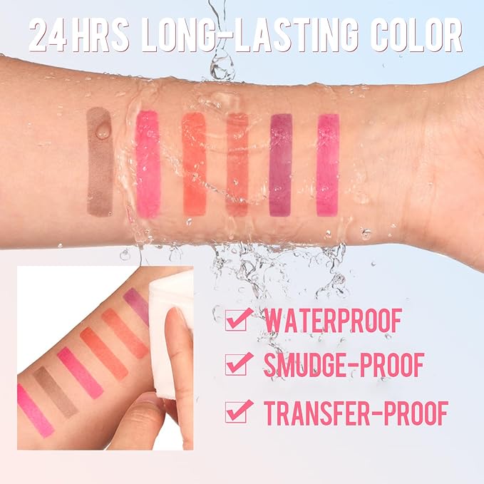 Vevivia Lip Stain - Lip Liner Stain, Long Lasting Peel Off Lip Stain, Natural Peel Off Lip Liner Stain with Tweezer, Easy to Use, Waterproof, Smudge-proof, Transfer-proof, Mauve