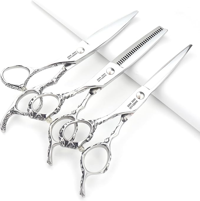 6 Inch Hair Cutting Scissors for Left Hand Hair Cutting Scissors Set (6 Inch 3 Pieces-A)