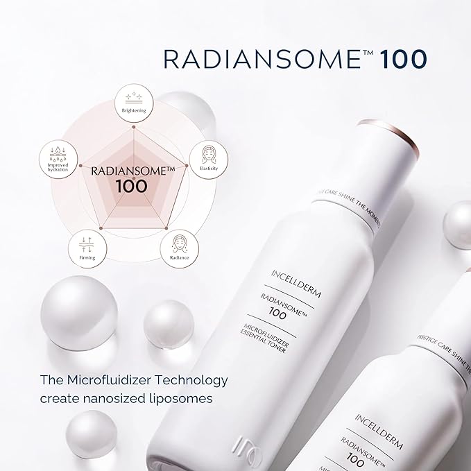 Radiansome100 Microfluidizer Essential Toner – 120ml | Advanced Hydration and Nourishing Skincare | Supports Skin Absorption and Helps Maintain Moisture Barrier