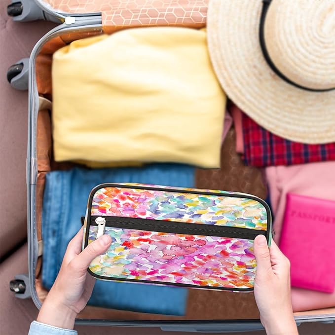 Abstract Art Rainbow Butterfly Travel Toiletry Bag for Women Men Lightweight Cosmetic Makeup Bag Organizer Waterproof Shaving Bag Dopp Kit with Large Capacity for Toiletries and Shaving Accessories