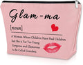 Sazuwu Grandma Gift from Grandchildren Makeup Bag Pink Gifts New Grandma Gifts from Friend Cosmetic Bag Nana Gifts from Grandkids New Grandmother Gifts First Time Mothers Day Gifts Travel Pouch