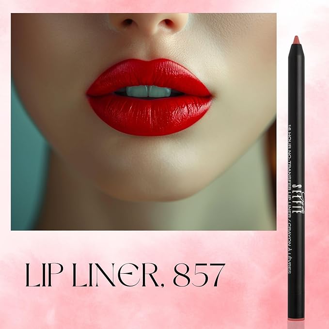 GA-DE Selfie 16 Hours Lip Liner, 857 - Long-Lasting, Transfer-Resistant Lip Liner Pencil - Lightweight, Creamy Soft Texture, High-Pigmented - 0.02 oz