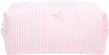Cozy Makeup Bag Travel Cosmetic Bag for Women Soft Toiletry Bag Aesthetic Makeup Organizer Portable Large Zipper Pouch for Skincare Beauty Accessories Brushes Stripe Pink